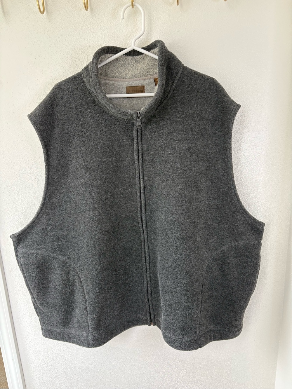 St. John’s Bay Men’s Gray Full-Zip Fleece Vest - 4XL